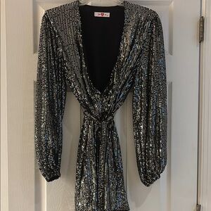 Buddy Love sequin wrap dress